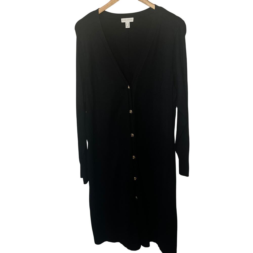 Susan Graver Dress Knit Sweater Gold Button Up Rayon Viscose Office Evening 1X
